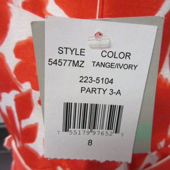 DANNY & NICOLE Fit & Flare Floral Sleeveless Mini Dress Size 8 Orange White NWT - Picture 5 of 12
